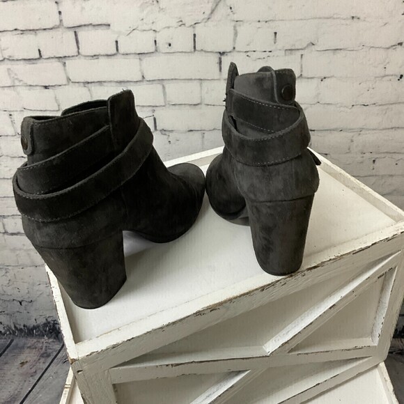 Rag & Bone Women Charcoal Leather Ankle Bootie Made Italy Size 38.5 US 8.5 Rck - Picture 10 of 12